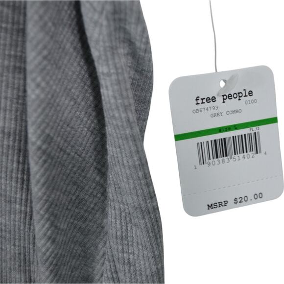 Free People Intimately Grey Ribbed Tank – Size L NWT - Picture 3 of 6